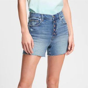 NWOT Gap High Rise Button-Fly Denim Shorts - 32 Tall